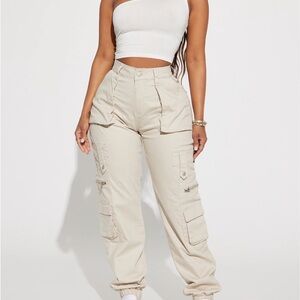 Fashion Nova Beige Cargo Pants
